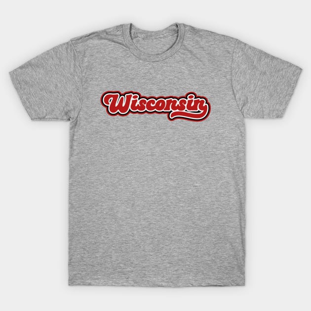 Retro Wisconsin Script T-Shirt by SLAG_Creative